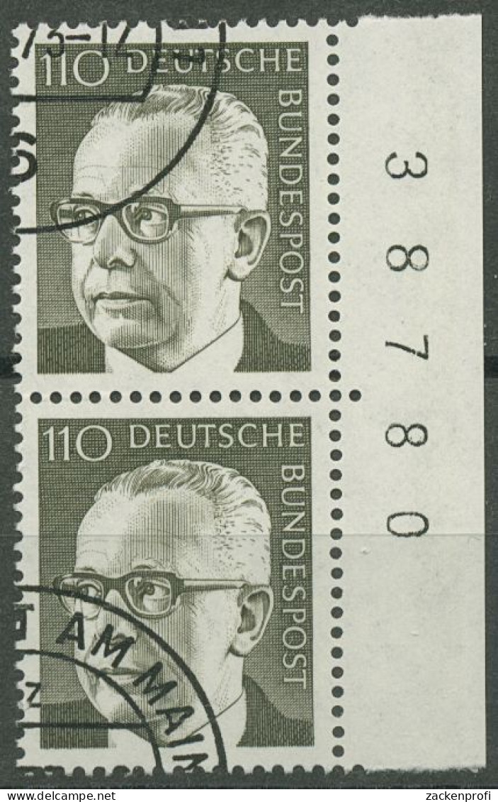 Bund 1972/73 Heinemann Mit Bogennummer 727 Bg.-Nr. Gestempelt - Used Stamps