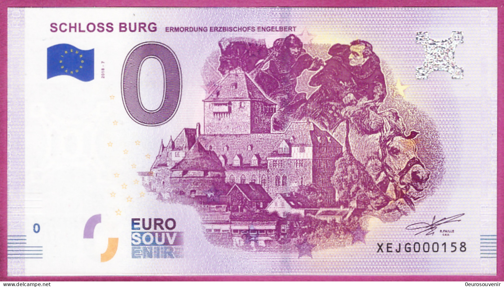 0-Euro XEJG 2018-7 SCHLOSS BURG - ERMORDUNG ERZBISCHOFS ENGELBERT - Private Proofs / Unofficial