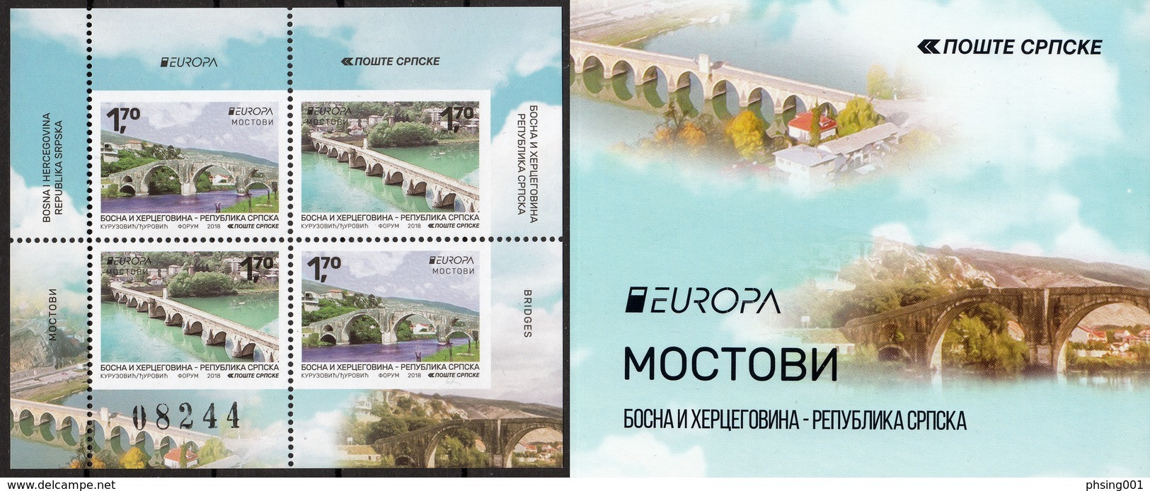 Bosnia Serbia 2018 Europa CEPT Bridges Bruecken Ponts Architecture, Booklet Carnet Markenheftchen MNH - Bosnia And Herzegovina