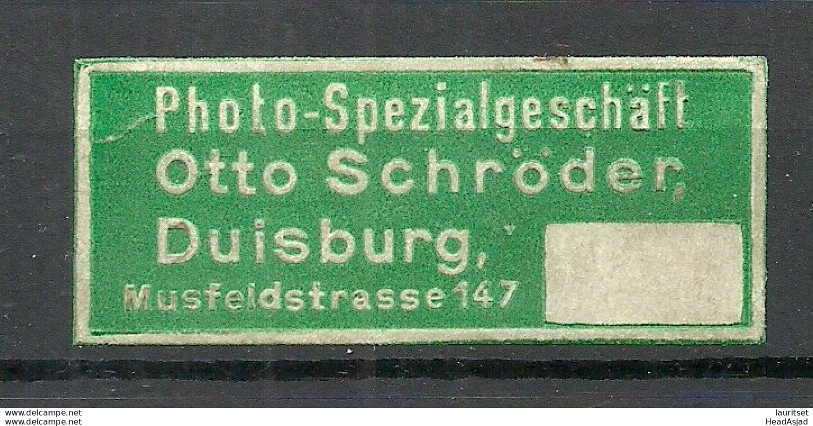 Deutschland Germany Photo-Spezialgeschäft O. Schröder Duisburg Reklamemarke Advertising Stamp Siegelmarke - Sonstige & Ohne Zuordnung