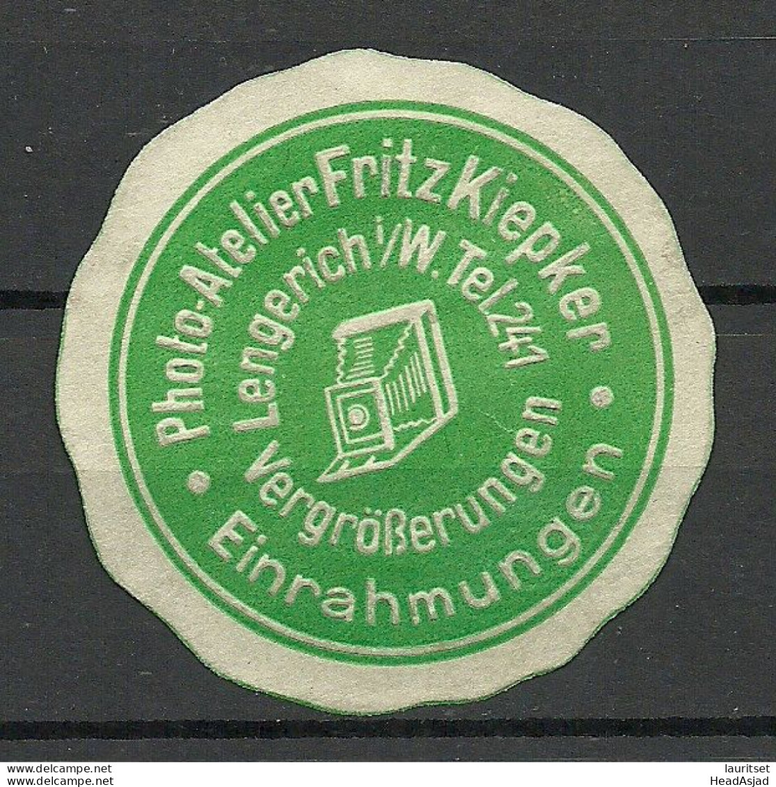 Deutschland Germany Photo-Atelier Fritz Kiepker Lengerich Reklamemarke Advertising Stamp Siegelmarke (*) - Fotografie