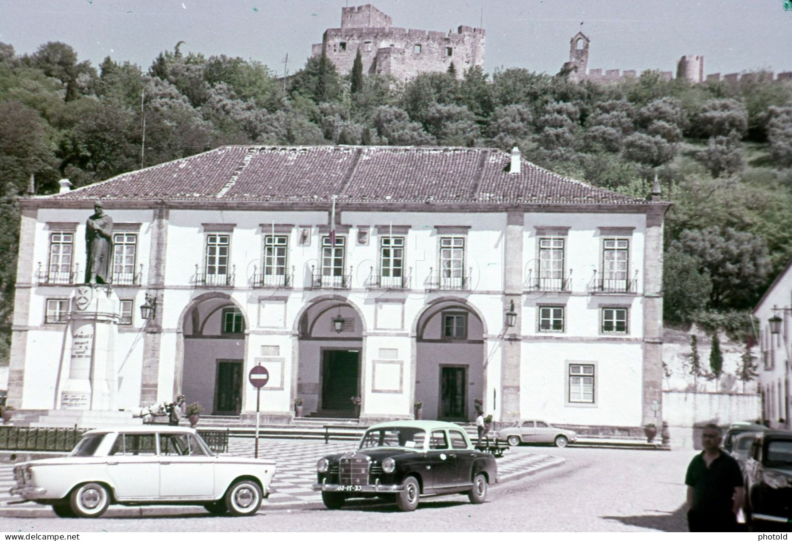 1965 TAXI MERCEDES 180D FIAT TOMAR PORTUGAL ORIGINAL 35mm DIAPOSITIVE SLIDE Not PHOTO No FOTO NB1461 - Diapositive