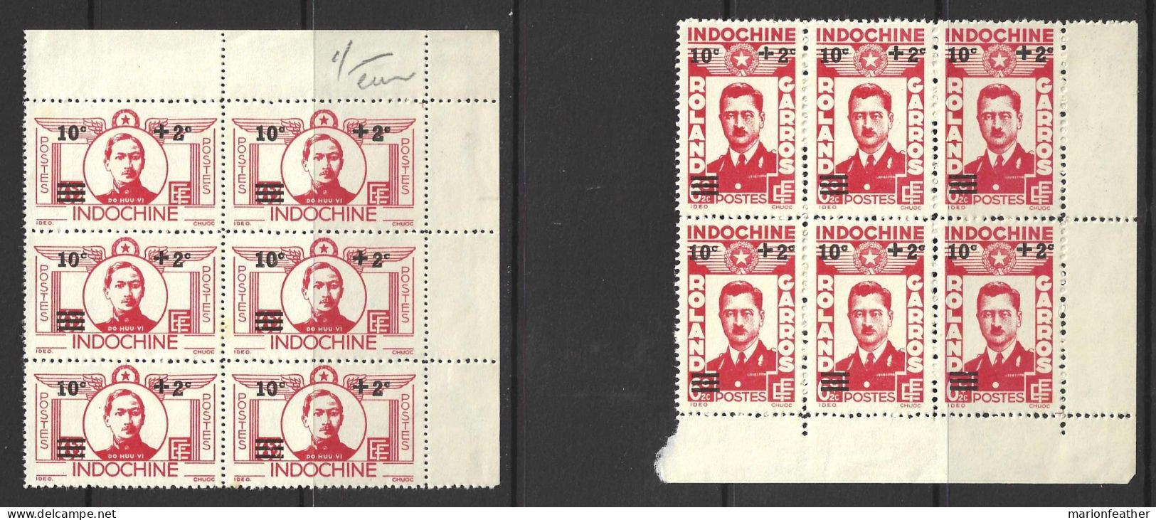 INDO - CHINA....." 1943.."....SURCHARGE .....SET OF 6....X2....1 MH IN MARGIN......ALL  MNH......... - Ongebruikt