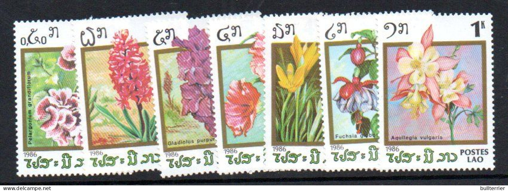 LAOS - 1986 - NATIVE FLOWERS SET OF 7  MINT NEVER HINGED, - Laos