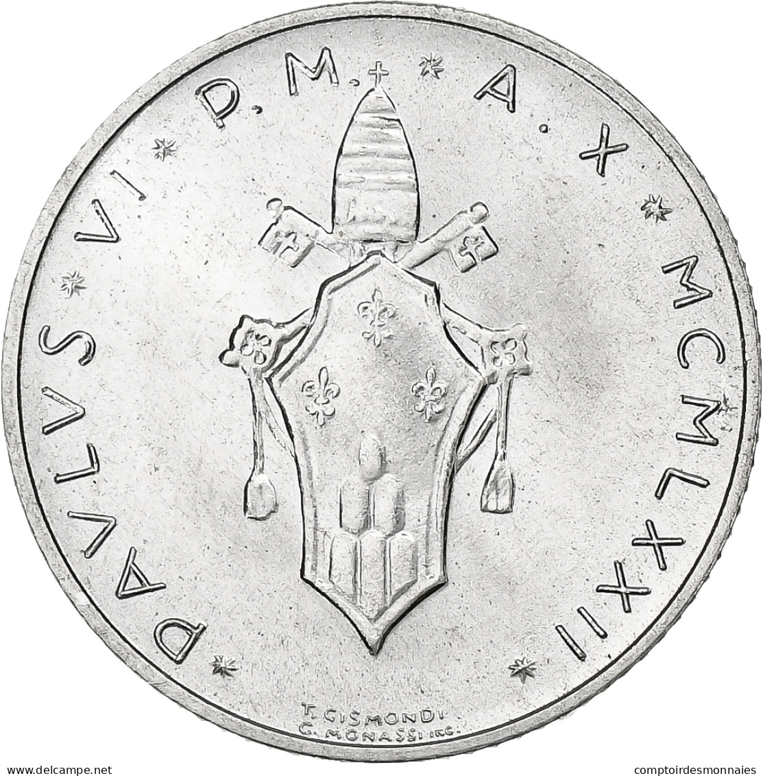 Vatican, Paul VI, 2 Lire, 1972 (Anno X), Rome, Aluminium, SPL+, KM:117 - Vatican