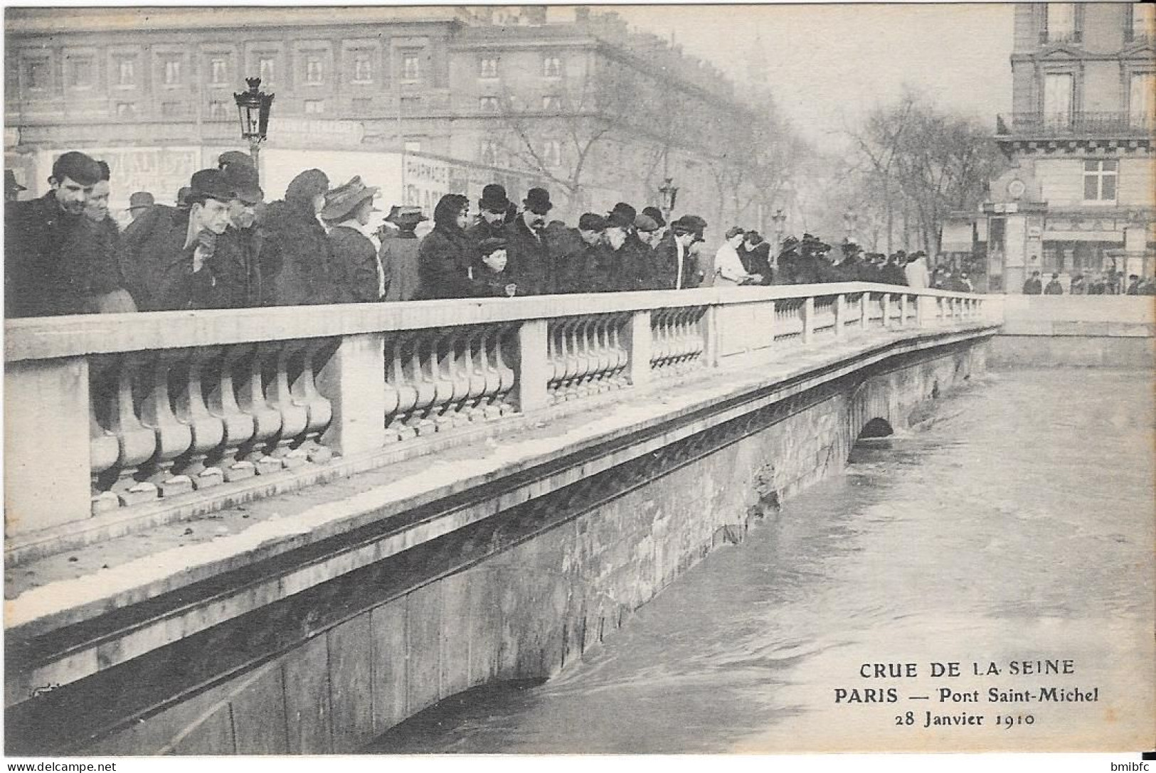 CRUE DE LA SEINE - PARIS - Pont Saint-Michel 28 Janvier 1910 - Overstromingen