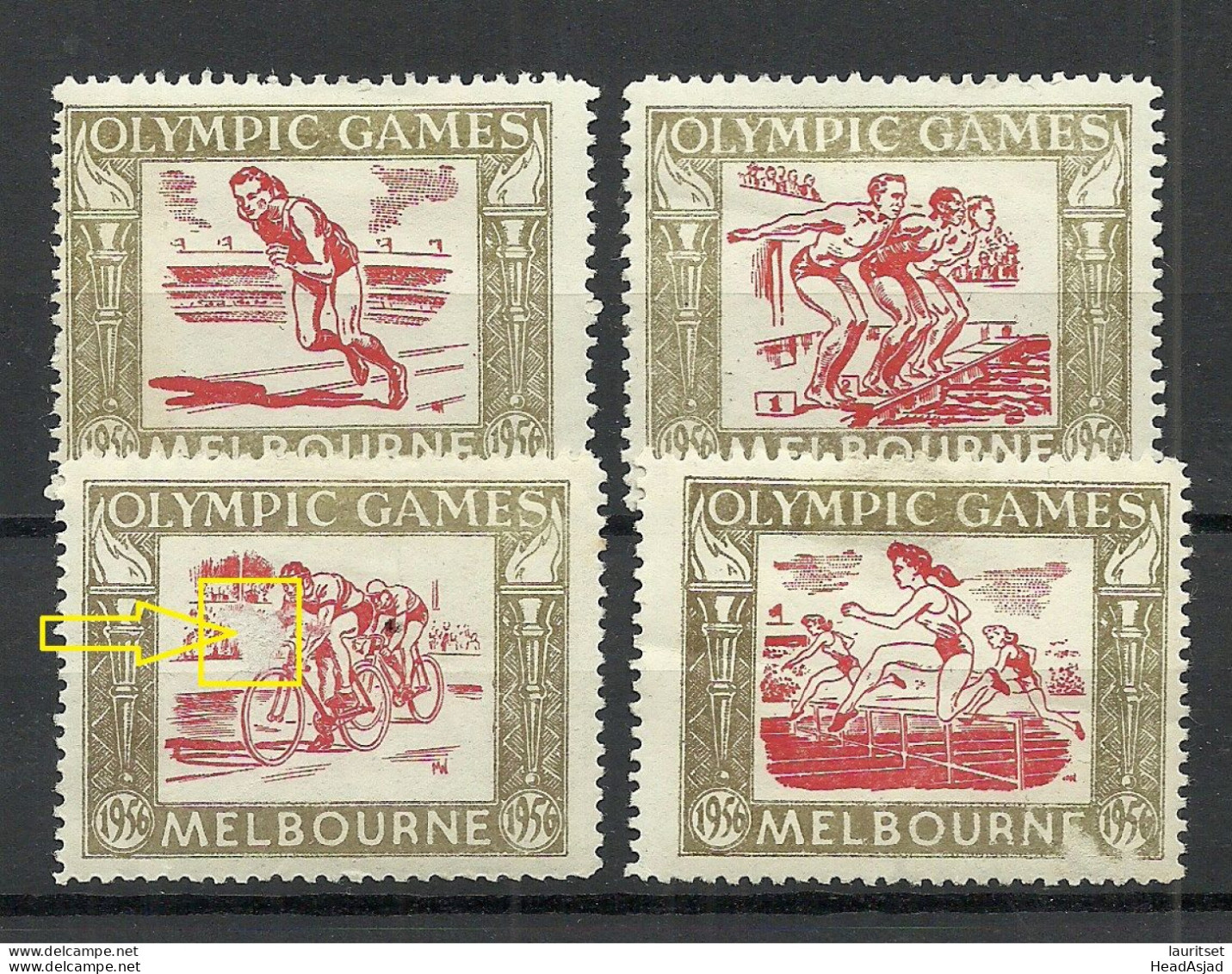 Australia 4 Vignettes Jeux Olympiques Melbourne 1956 Olympic Games Melbourne Sport * NB! - Summer 1956: Melbourne