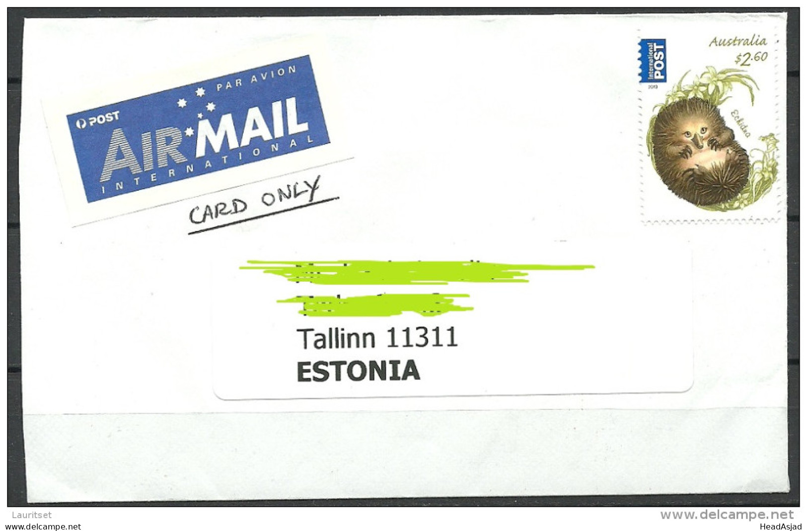 AUSTRALIA 2014 Air Mail Letter To Estonia - Cartas & Documentos