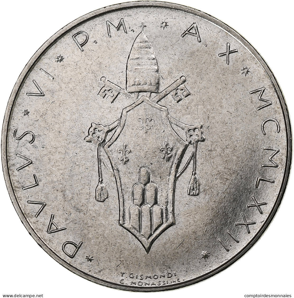 Vatican, Paul VI, 100 Lire, 1972 (Anno X), Rome, Acier Inoxydable, SPL+, KM:122 - Vatican