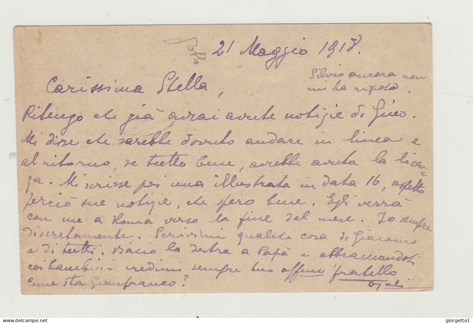 FRANCHIGIA POSTA MILITARE 3 DEL 1918 - ANNULLO 32 SEZIONE AEROSTATICA AUTOCAMPALE VIAGGIATA VERSO BERGAMO WW1 - Franchise