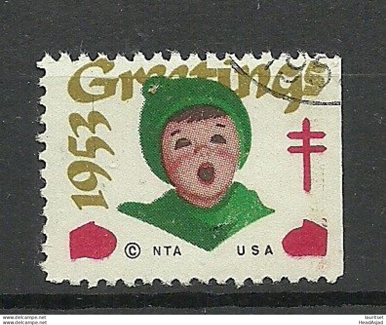 USA 1953 Christmas Noel Weihnachten Vignette Poster Stamp O - Kerstmis