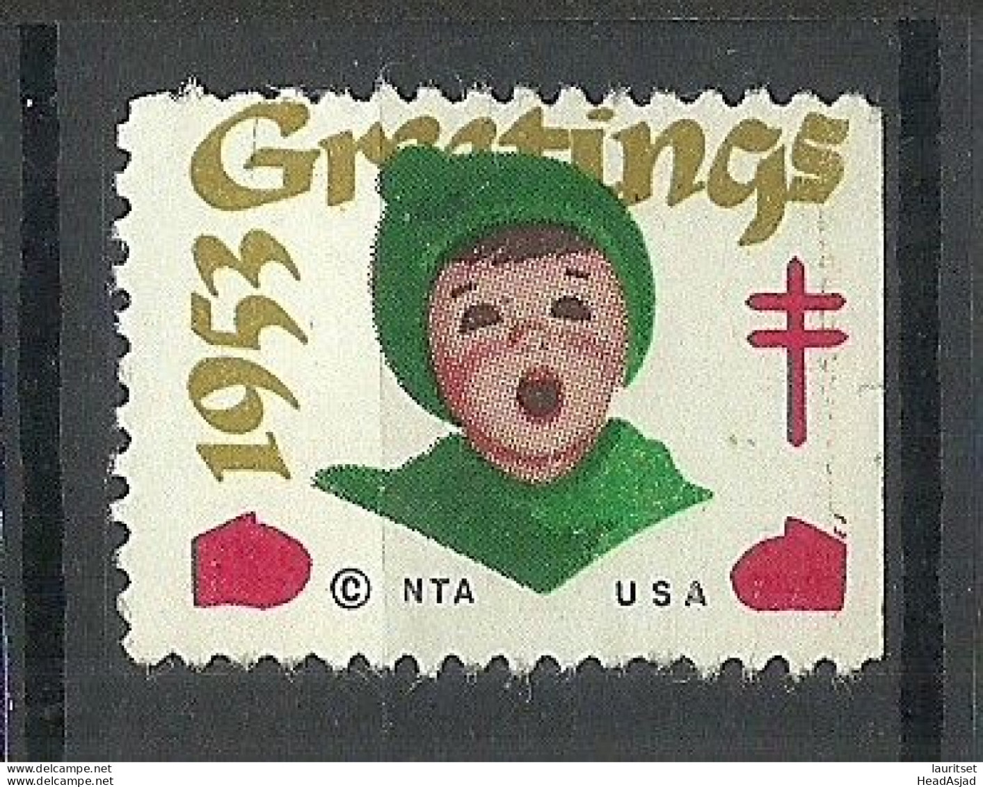 USA 1953 Christmas Noel Weihnachten Vignette Poster Stamp (*) - Christmas