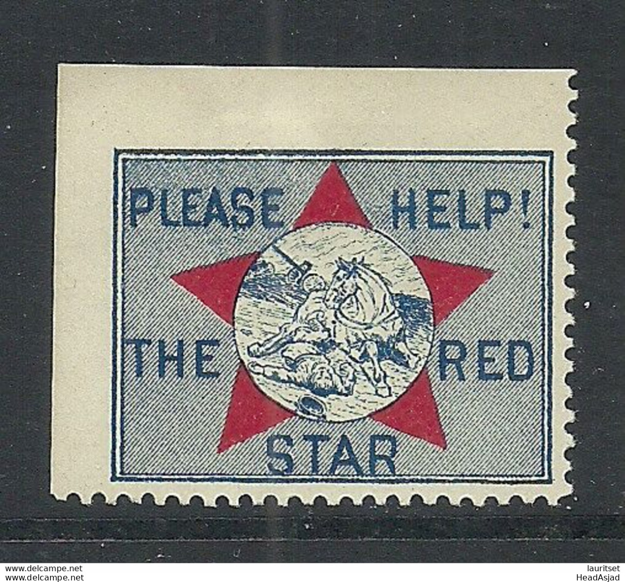 USA ? Charity Wohlfahrt Vignette Red Star * Horse Pferd Battle Field - Erinofilia