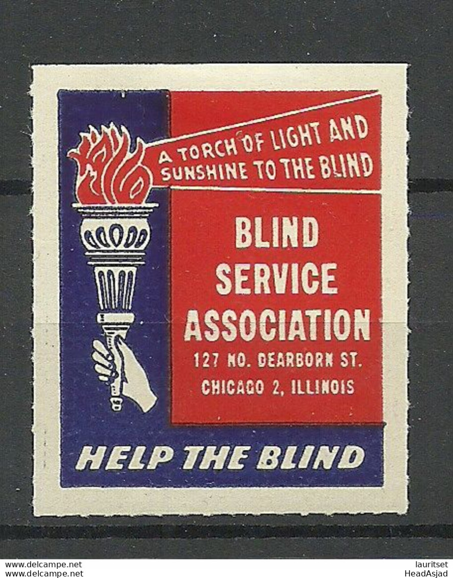 USA Chicago Blindenhilfe Charity For Blind People Wohlfahrt Vignette * - Handicaps