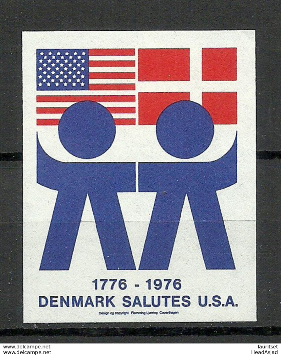 Denmark 1976 Vignette Relations With USA Flags MNH - Andere & Zonder Classificatie