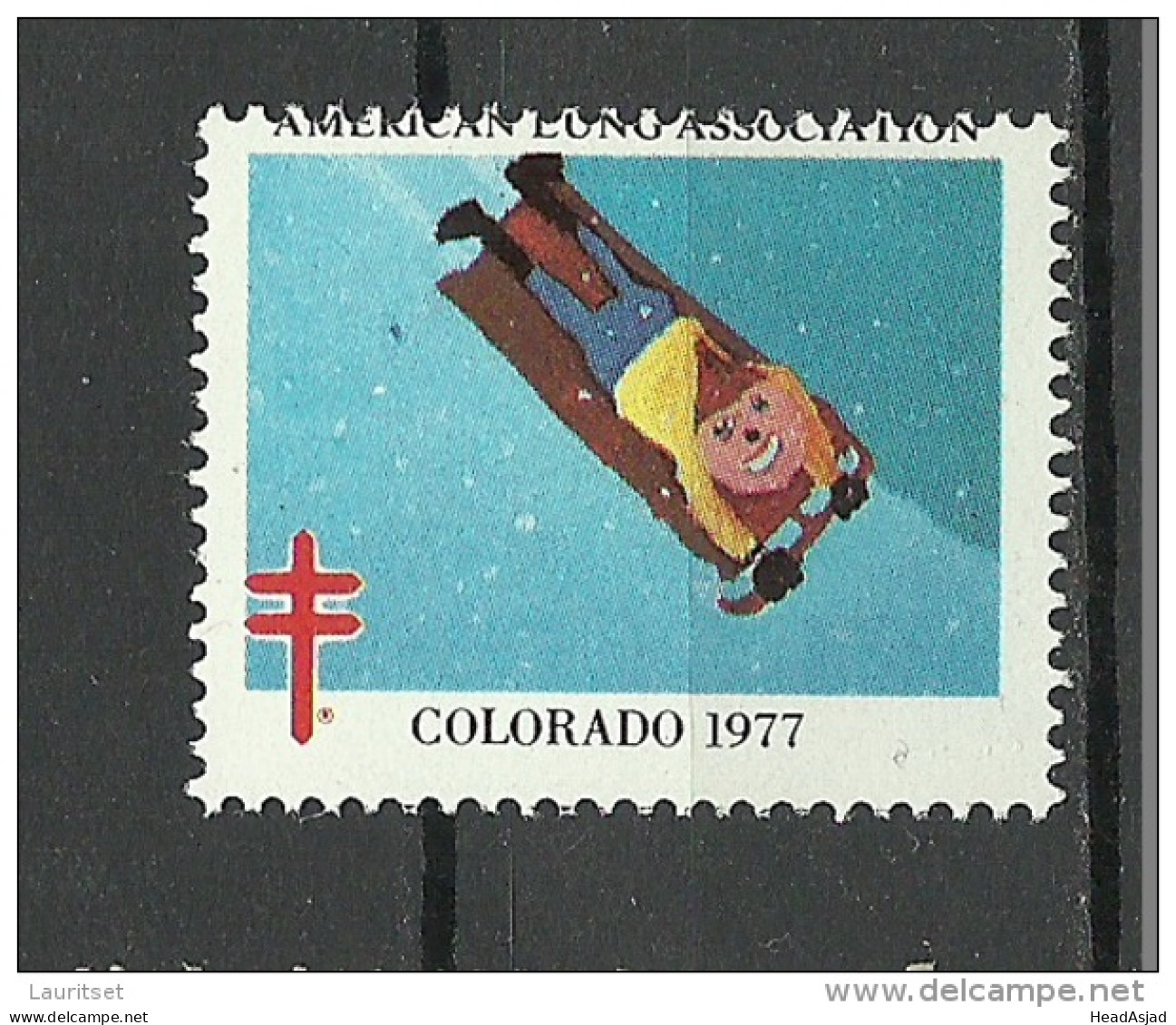 USA Vignette 1977 Christmas Colorado Weihnachten Charity Tuberculosis American Lung Association MNH - Kerstmis