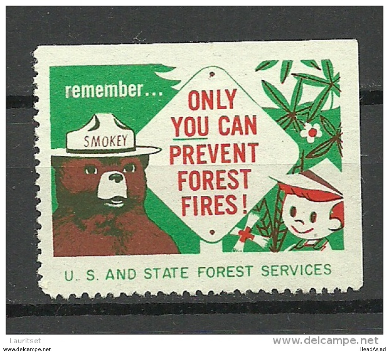 USA 1938 Vignette Prevent Forest Fires Usa And State Forest Services MNH - Erinnophilie