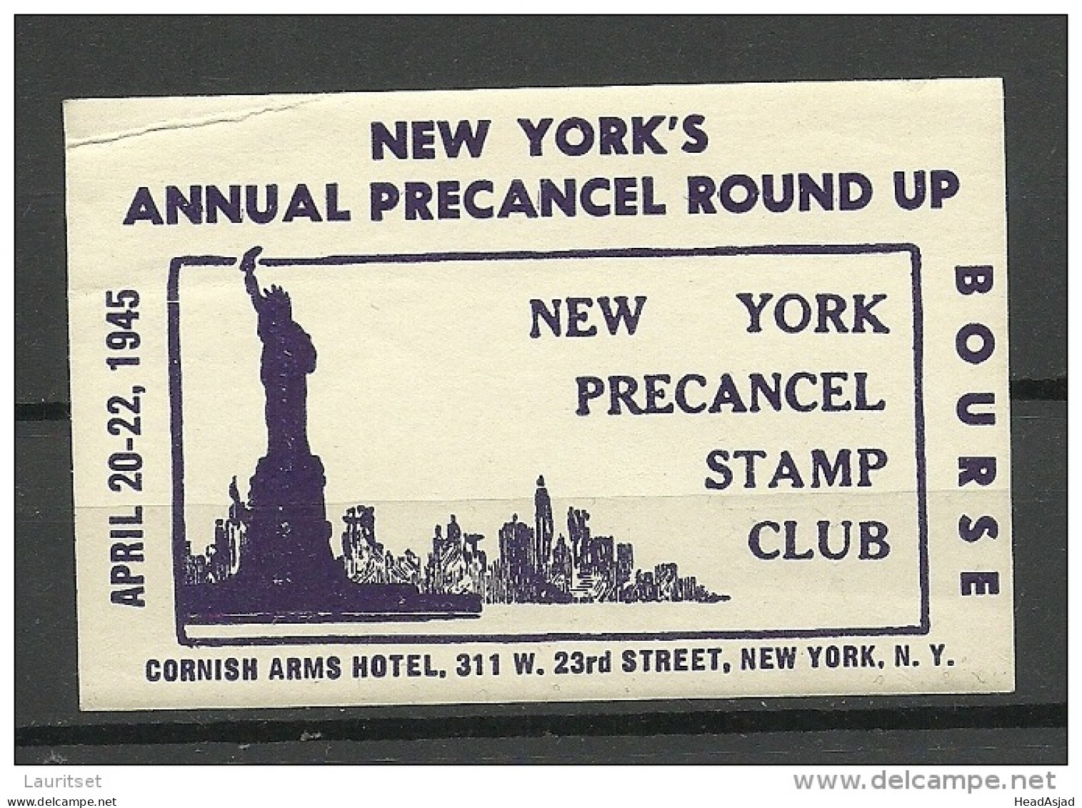 USA 1945 Vignette Advertising Precancel Stamp Club MNH - Erinnophilie