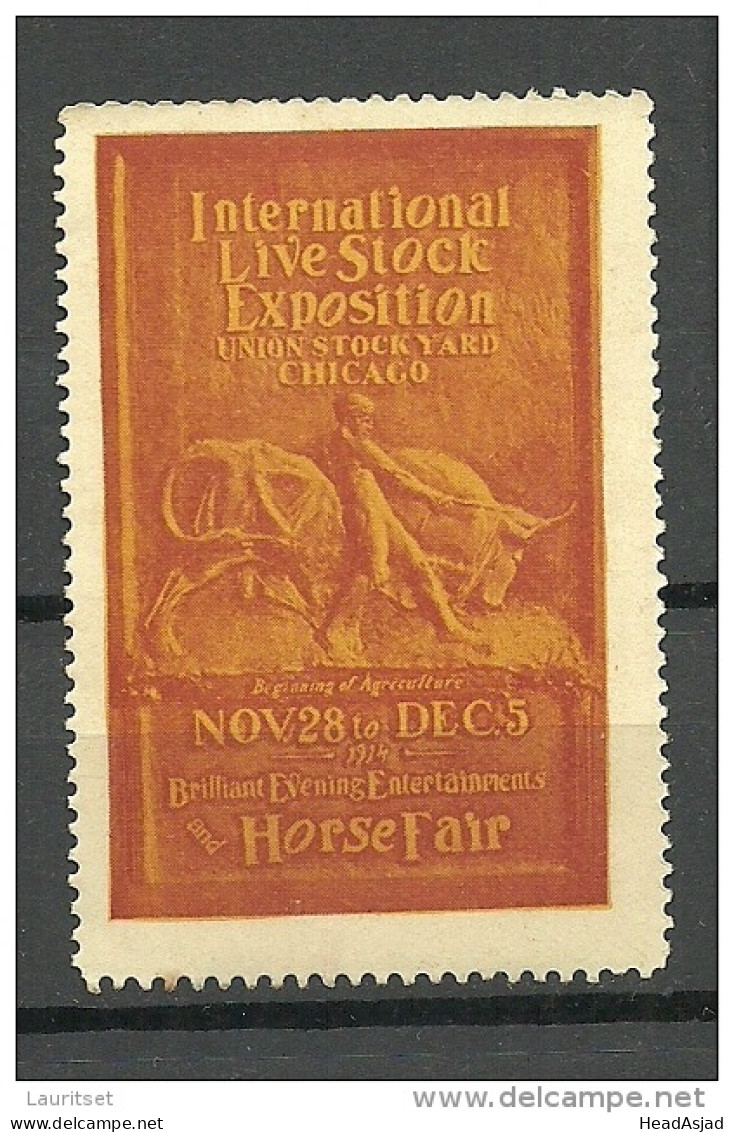 USA 1914 Vignette Advertising Int. Live Stock Exhibition Chicago & Horse Fair MNH - Unused Stamps