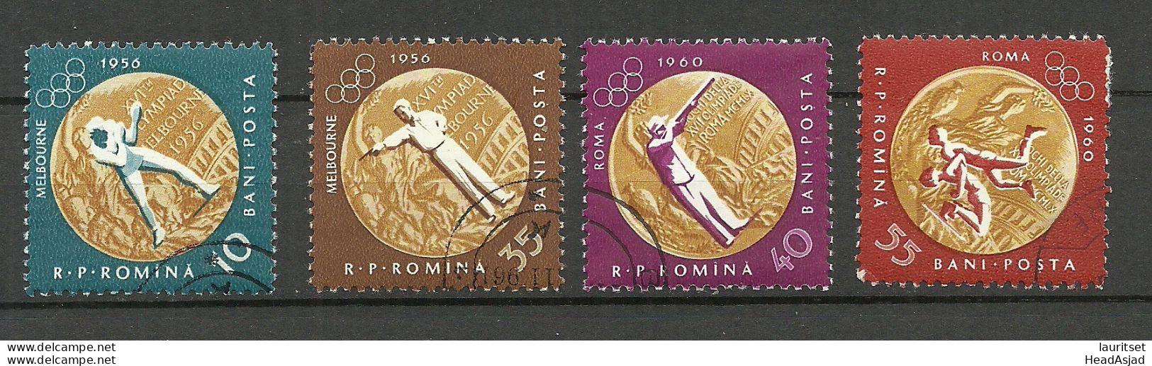 ROMANIA Rumänien 1961 Olympic Games Melbourne & Roma (1956 & 1960), 4 Stamps, O - Zomer 1960: Rome