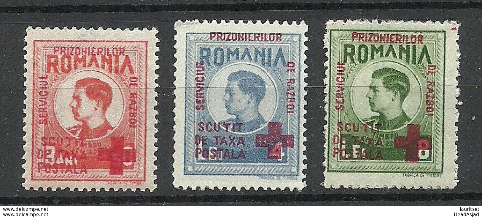 ROMANIA ROMANA 1947 Charity Wohlfahrt Michel III & VI & VIII MNH Red Cross Roster Kreuz - Red Cross