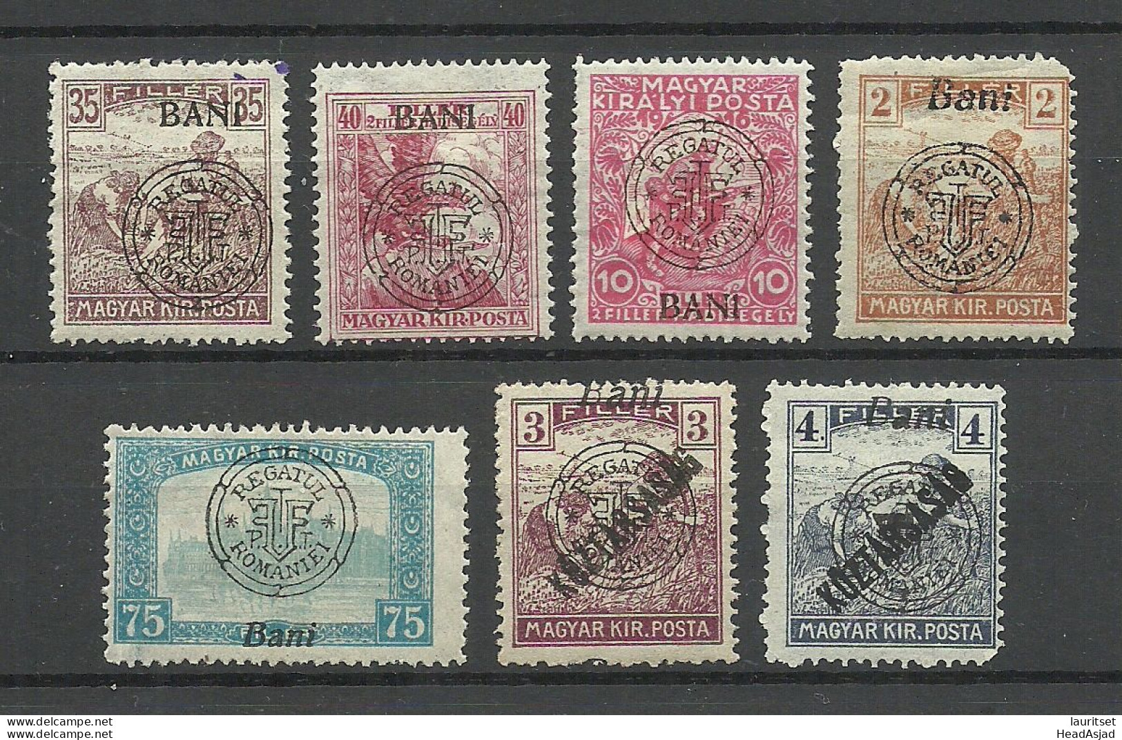 New ROMANIA ROMANA Siebenbürgen Neu-Rumänien 1919, 7 Stamps, Transsylvanien * - Transylvania