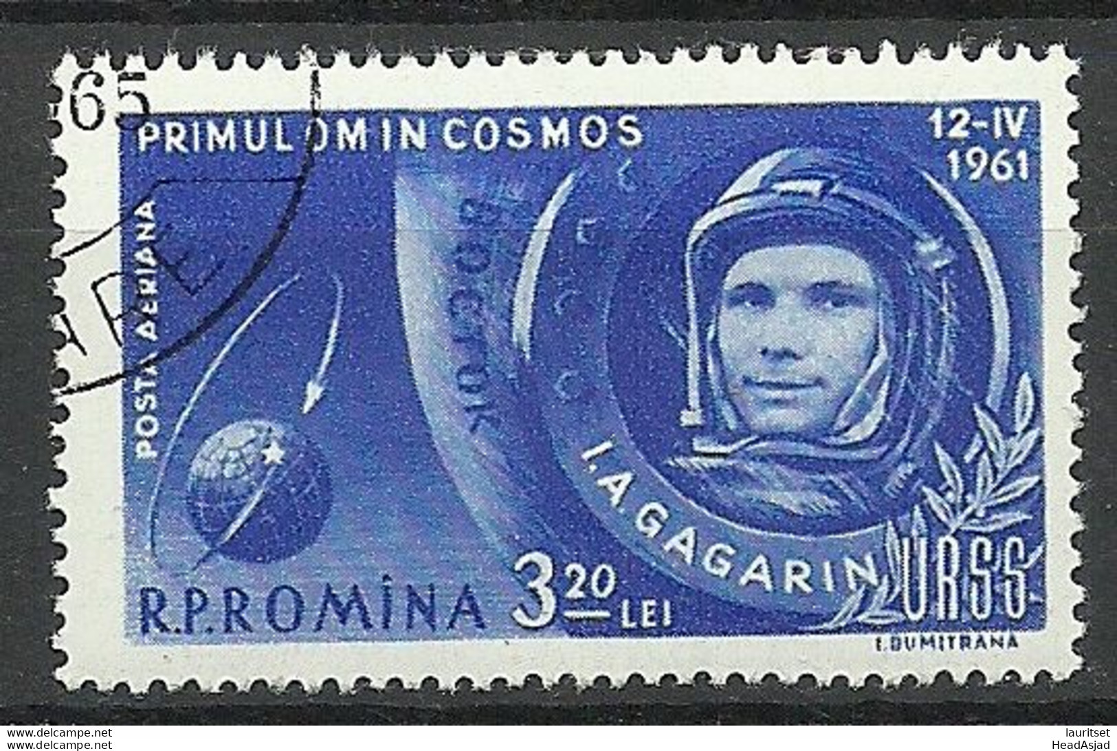 Romania 1961 Michel 1963 Juri Gagarin Kosmonautik Space Weltraum O - Europe