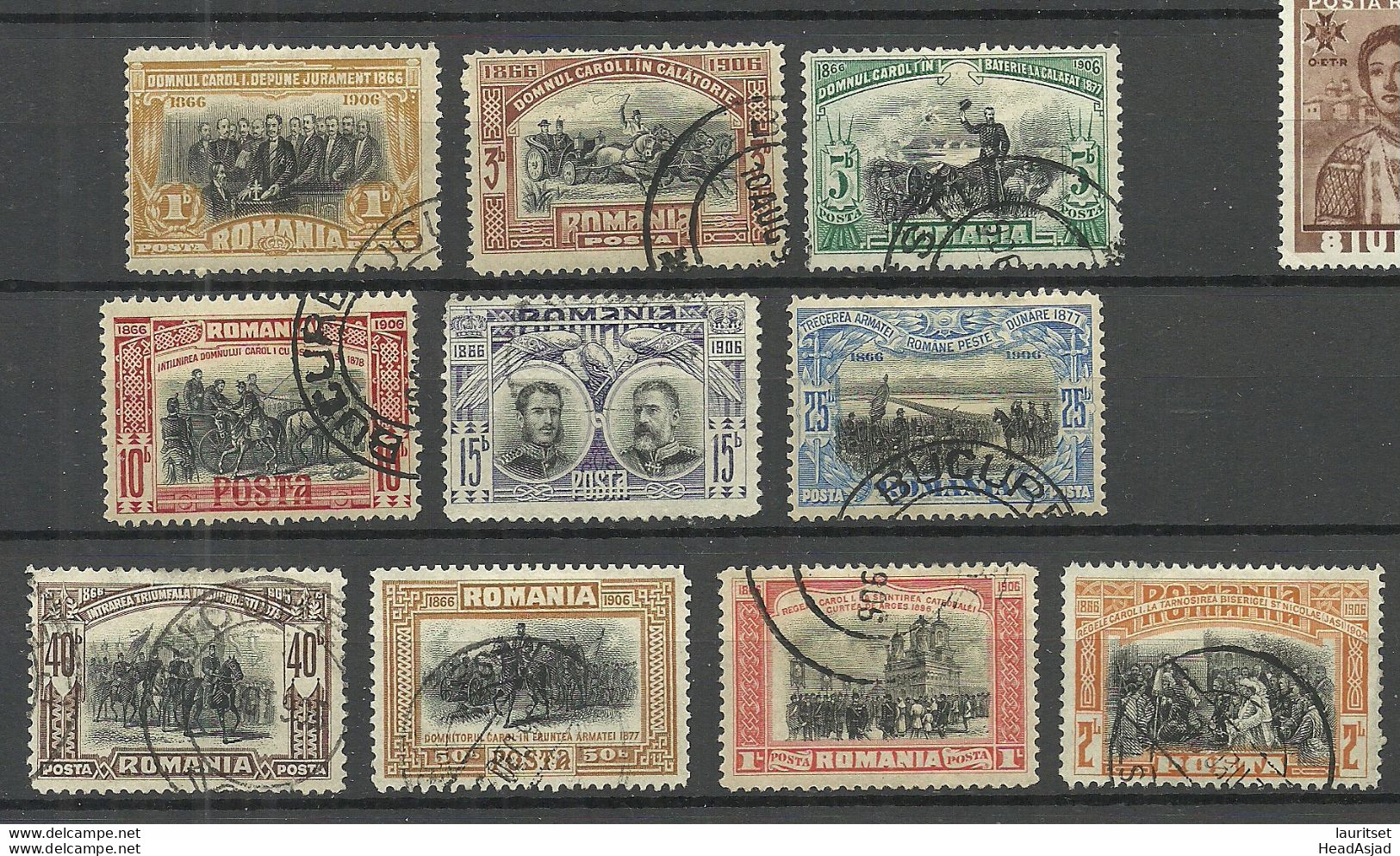 ROMANIA Rumänien 1906 Michel 187 - 196 O - Oblitérés