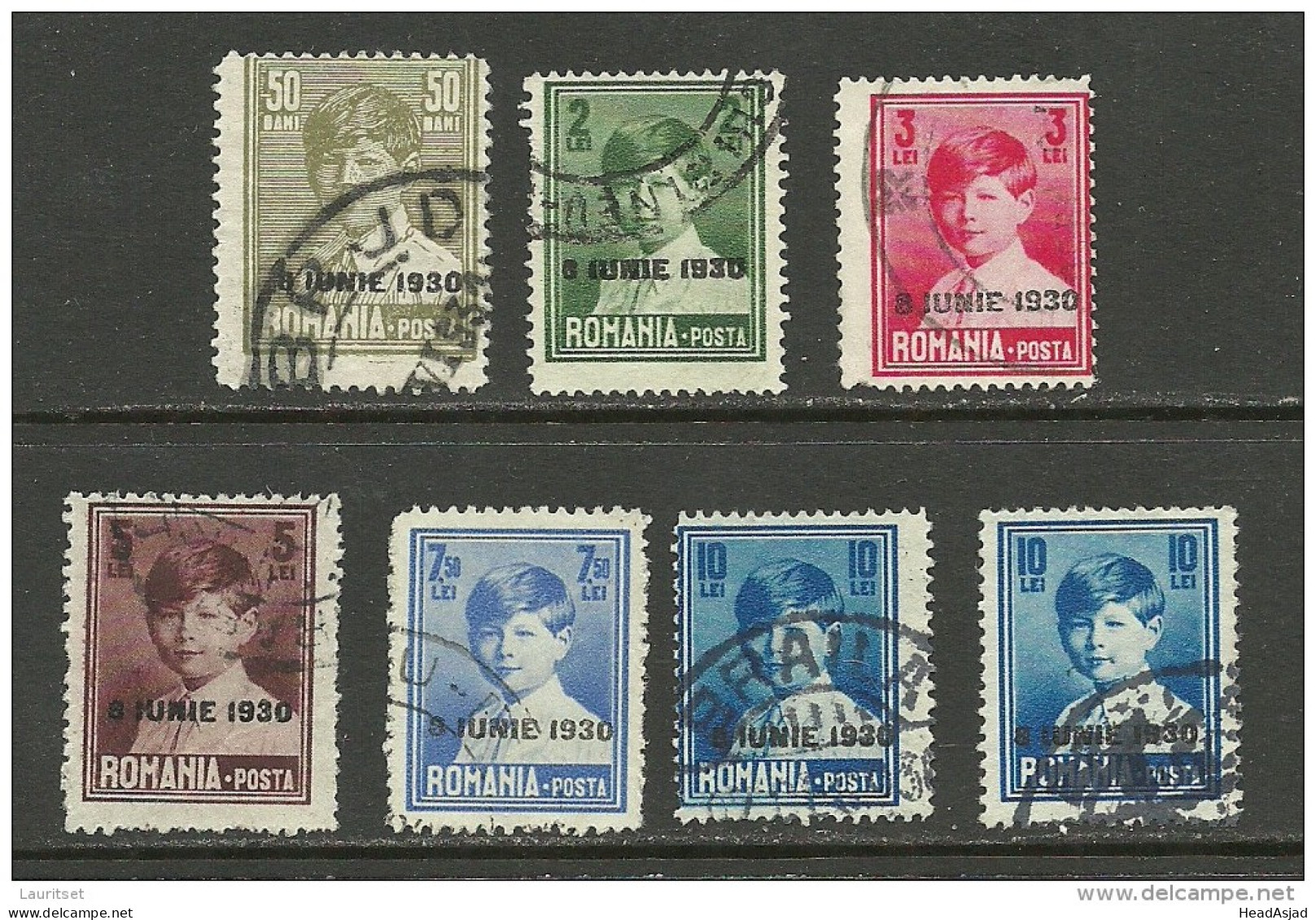 ROMANIA Rumänien 1930 = 7 Werte Aus Michel 361 - 371 O - Usati