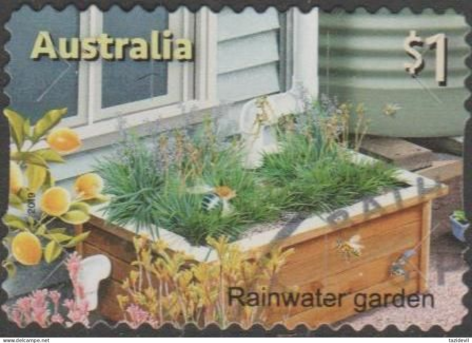 AUSTRALIA - DIE-CUT-USED 2019 $1.00 Stamp Collecting Month- In The Garden - Rainwater Garden - Usados