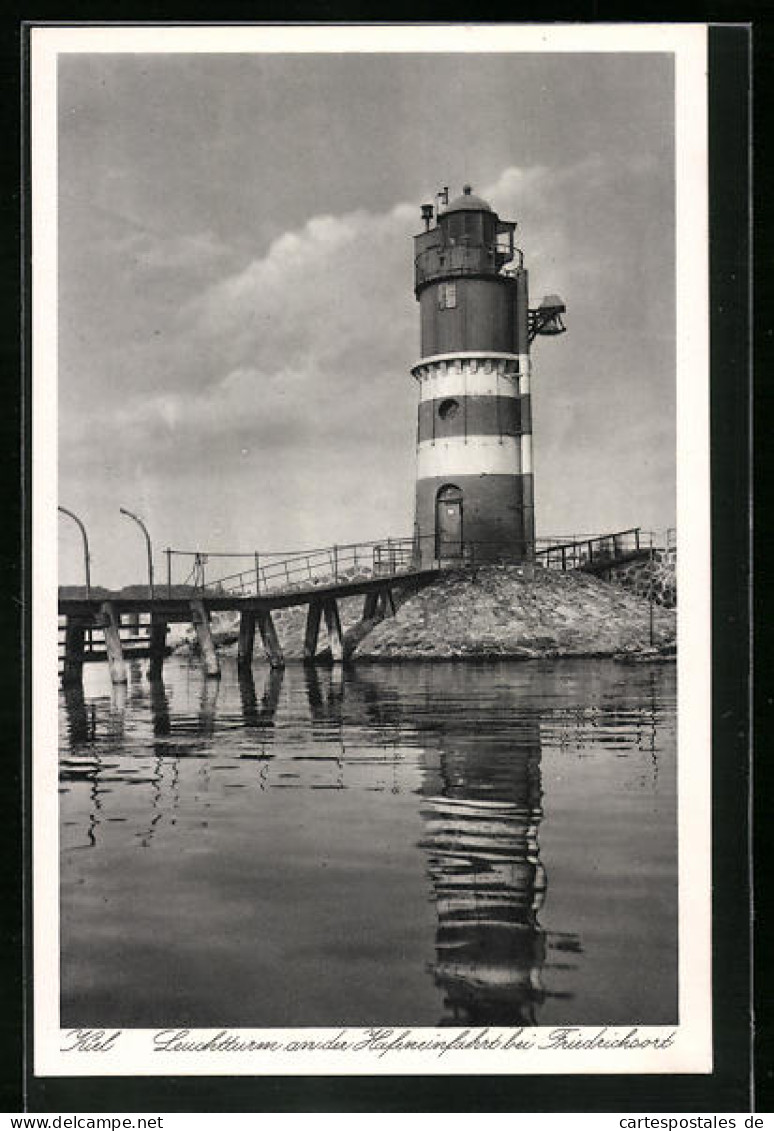 AK Kiel-Friedrichsort, Leuchtturm An Der Hafeneinfahrt  - Kiel