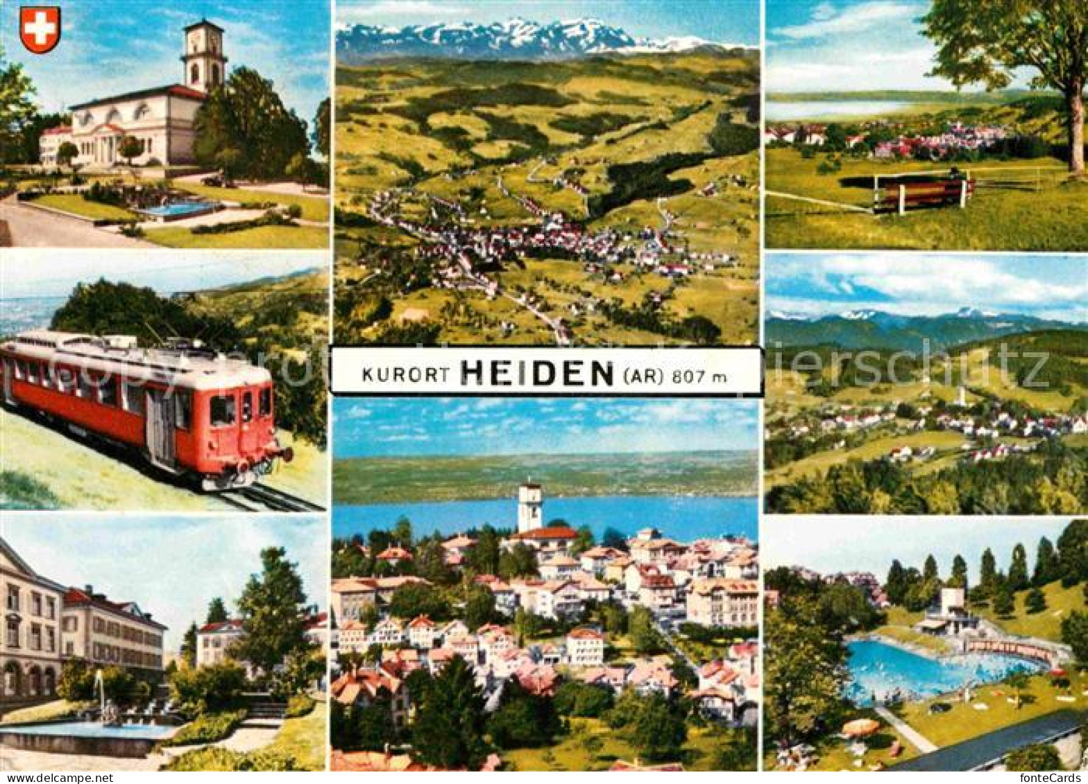 12621799 Heiden AR Schloss Fliegeraufnahme Panorama Bahn Schwimmbad Heiden - Sonstige & Ohne Zuordnung