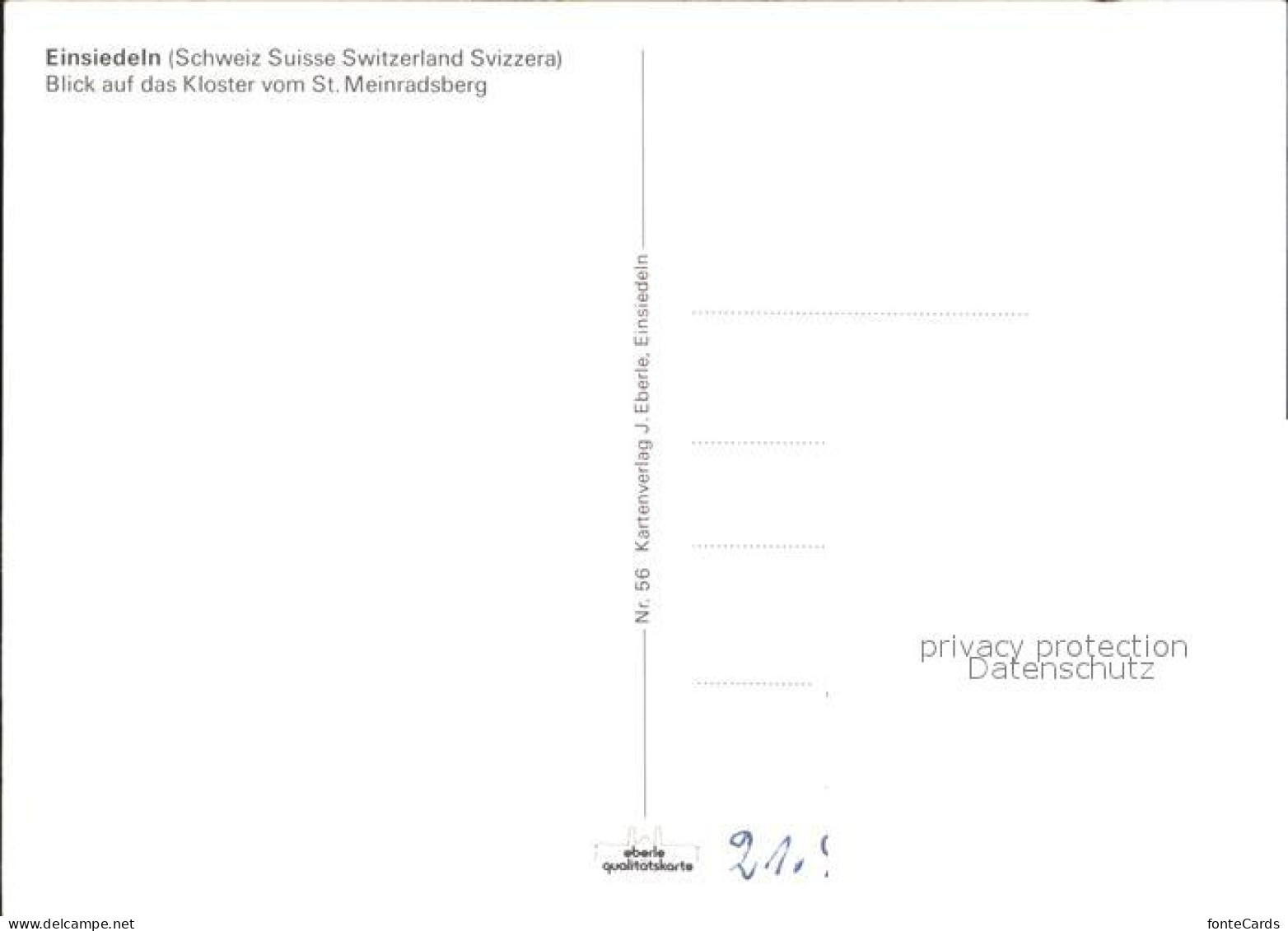 12220469 Einsiedeln SZ Kloster Einsiedeln Vom St Meinradsberg Einsiedeln - Andere & Zonder Classificatie