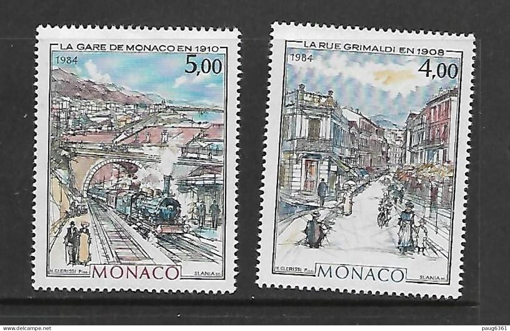 MONACO 1984 MONACO A LA BELLE EPOQUE-TRAINS YVERT N°1433/1434 NEUF MNH** - Treinen