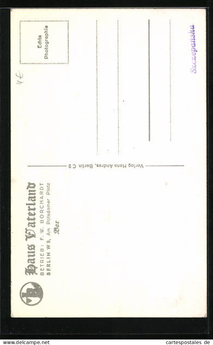 AK Berlin, Cafe Haus Vaterland, Am Potsdamer Platz  - Tiergarten