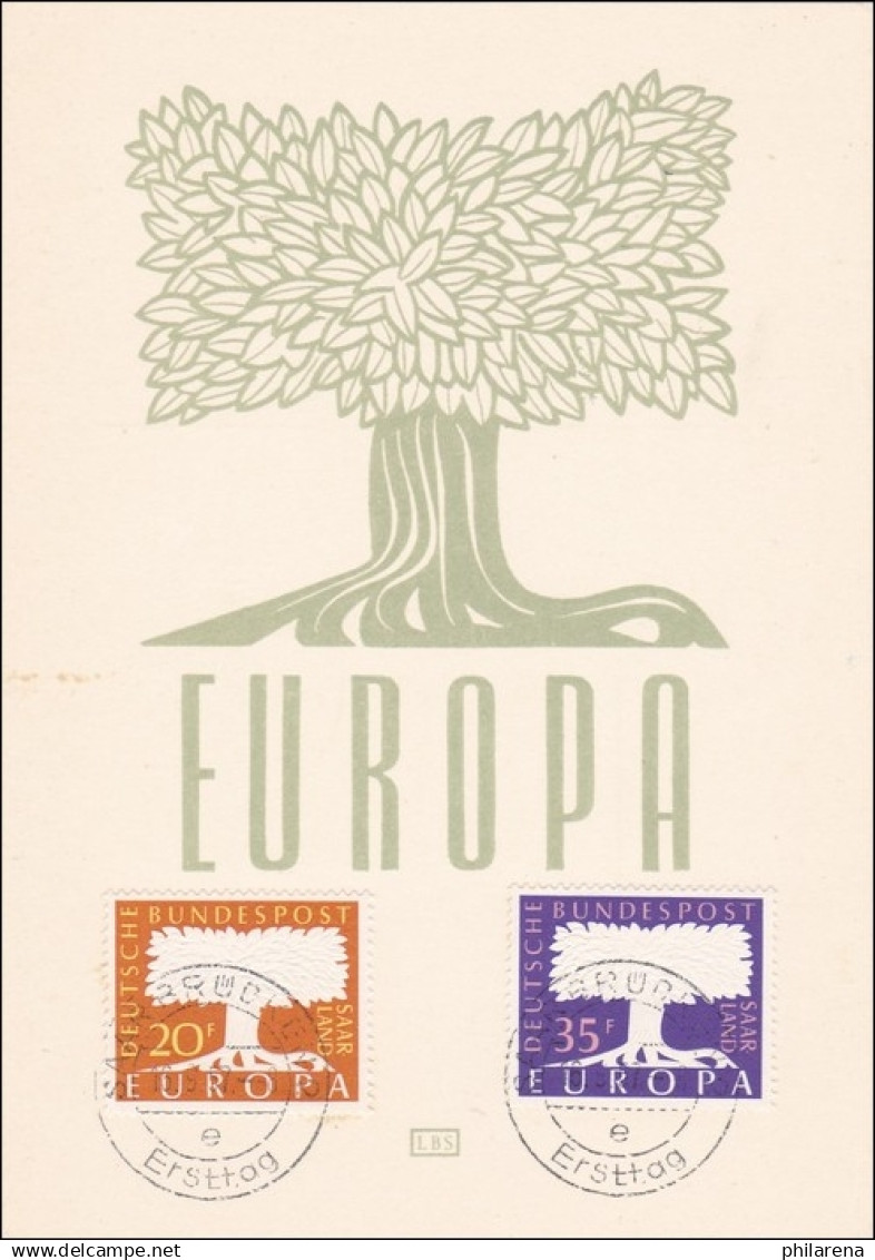 Saar: Europa Briefmarken Saarland 1957 - Ersttag - Lettres & Documents