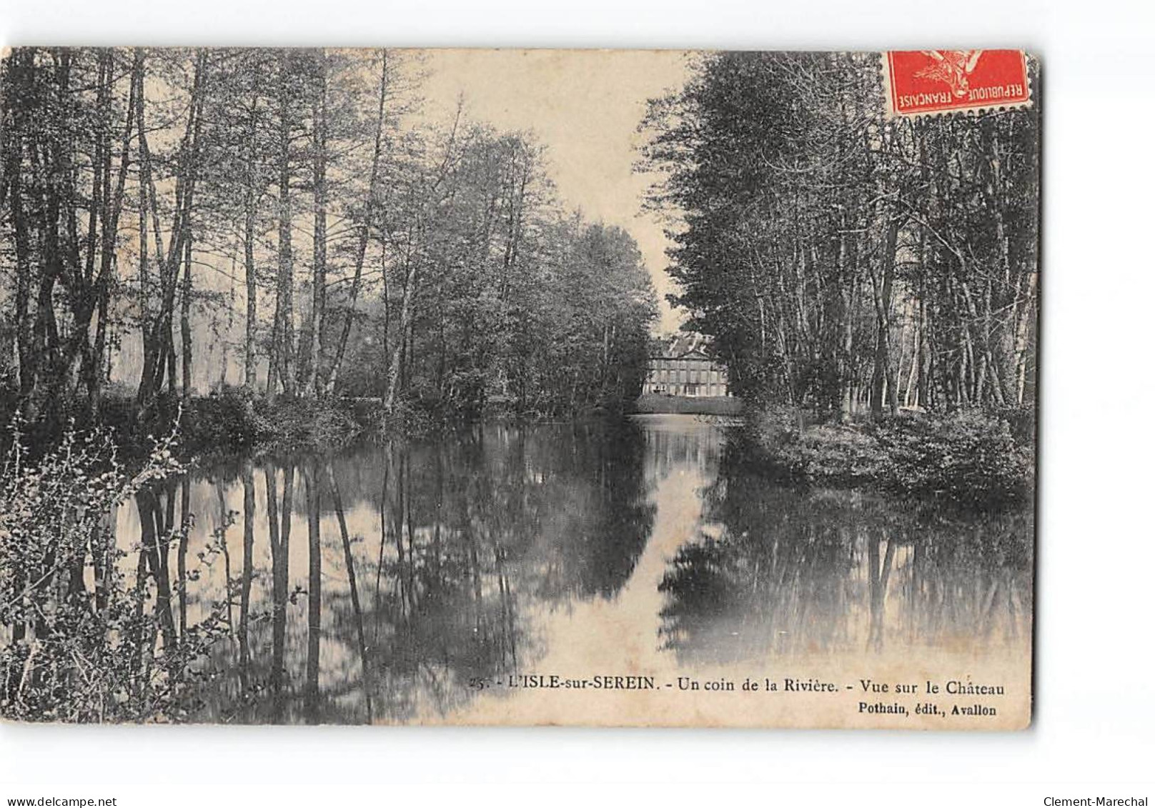 L'ISLE SUR SEREIN - Un Coin De La Rivière - Vue Sur Le Château - état - L'Isle Sur Serein