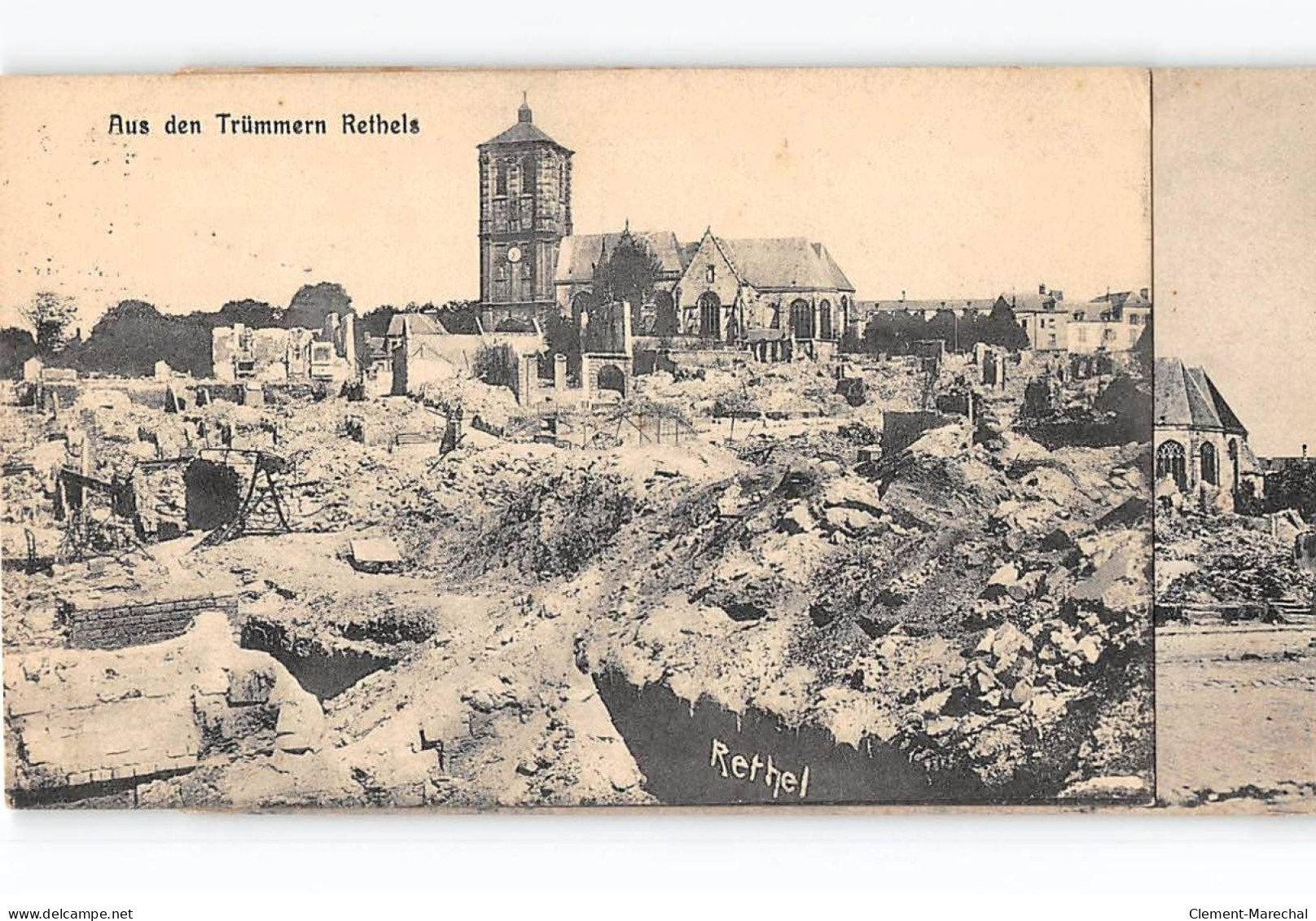 RETHEL - Aus Den Trümmern Rethels - Détruit - Eglise - Carte Allemande - état - Rethel