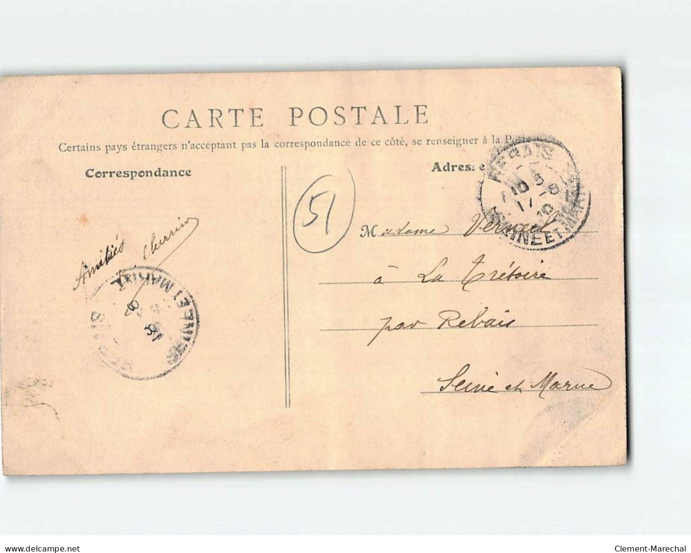 MONTMIRAIL : Carte Souvenir - état ( Partiellement Décollée ) - Montmirail