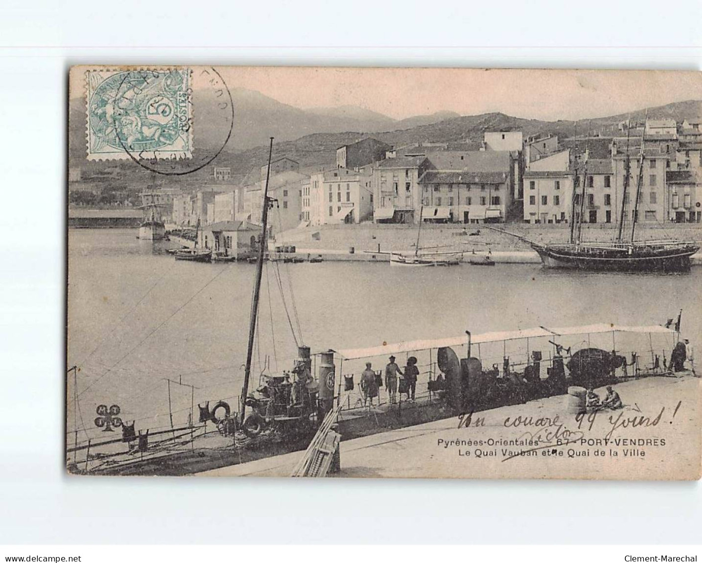 PORT VENDRES : Le Quai Vauban Et Le Quai De La Ville - état - Port Vendres