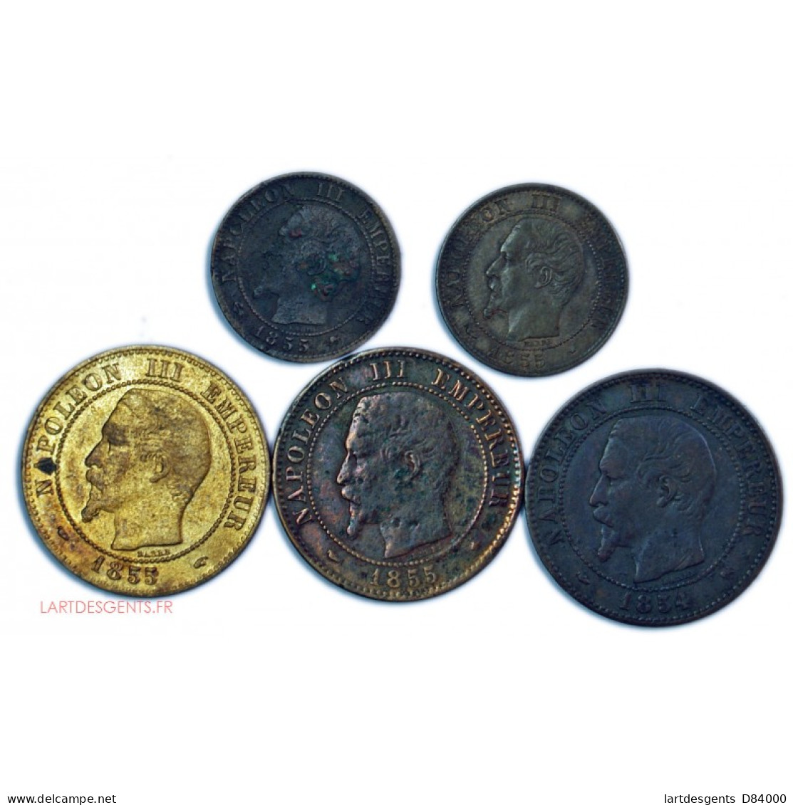 Napoléon III - 1 Centime 1855 MA 2 Centimes 1854b 1855a 1855bb - Andere & Zonder Classificatie