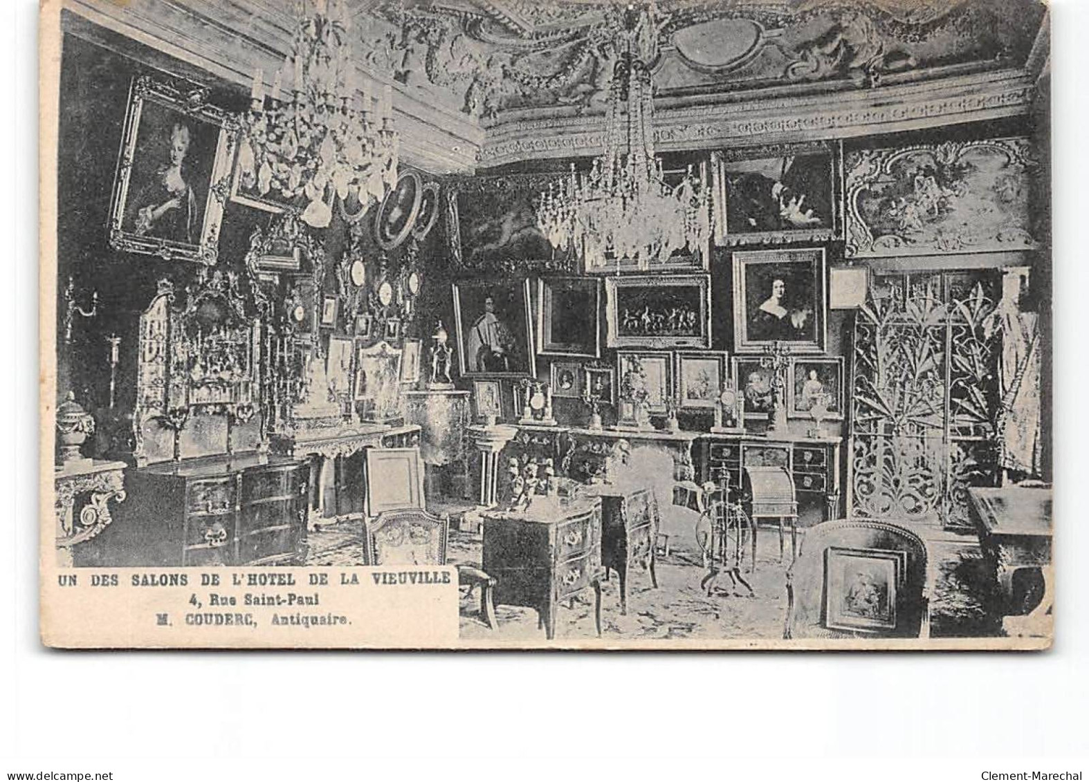 PARIS - Un Des Salons De L'Hotel De La Vieuville - Rue Saint Paul - M. Couderc, Antiquaire - Très Bon état - Bar, Alberghi, Ristoranti