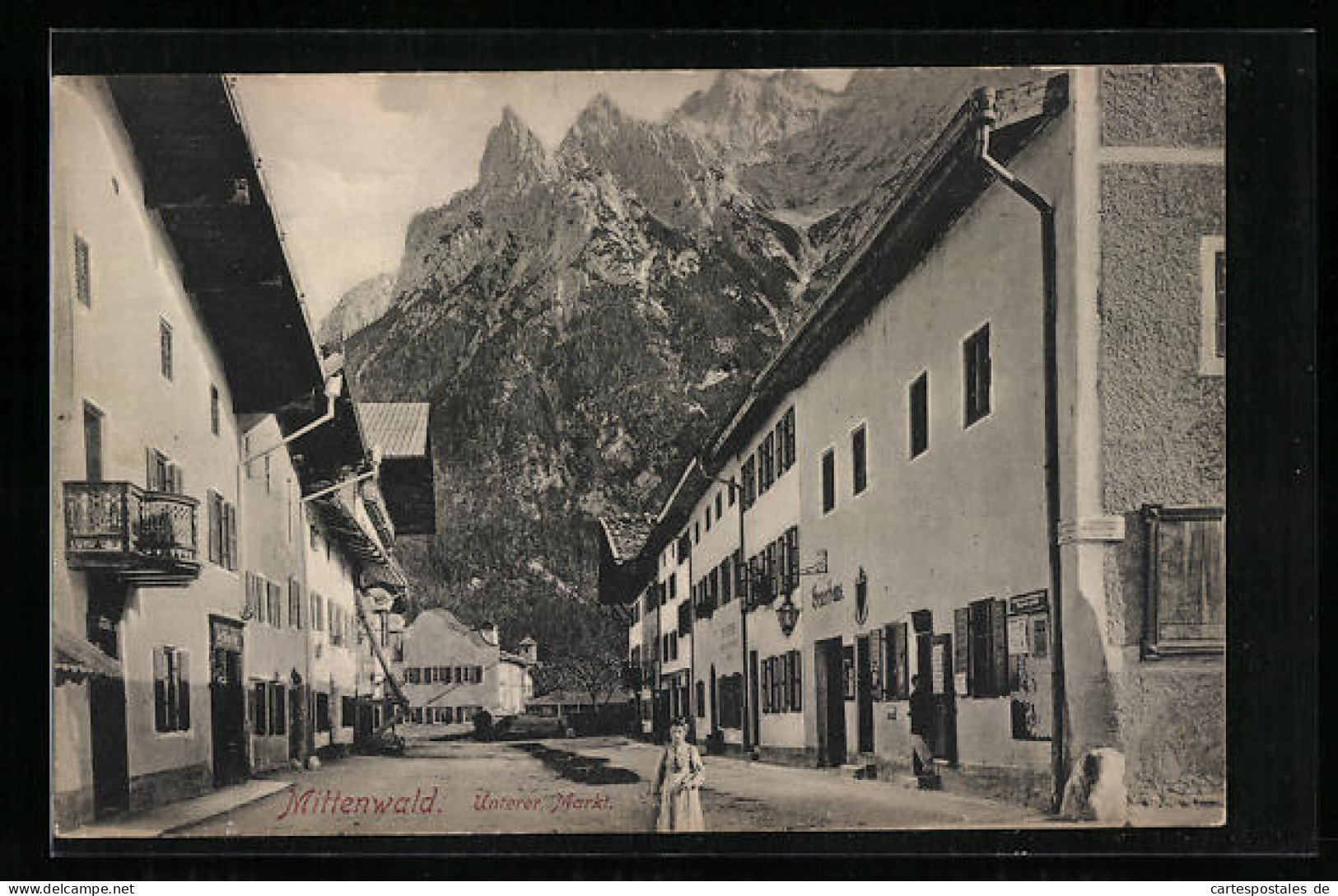 AK Mittenwald, Unterer Markt, Strassenpartie  - Mittenwald