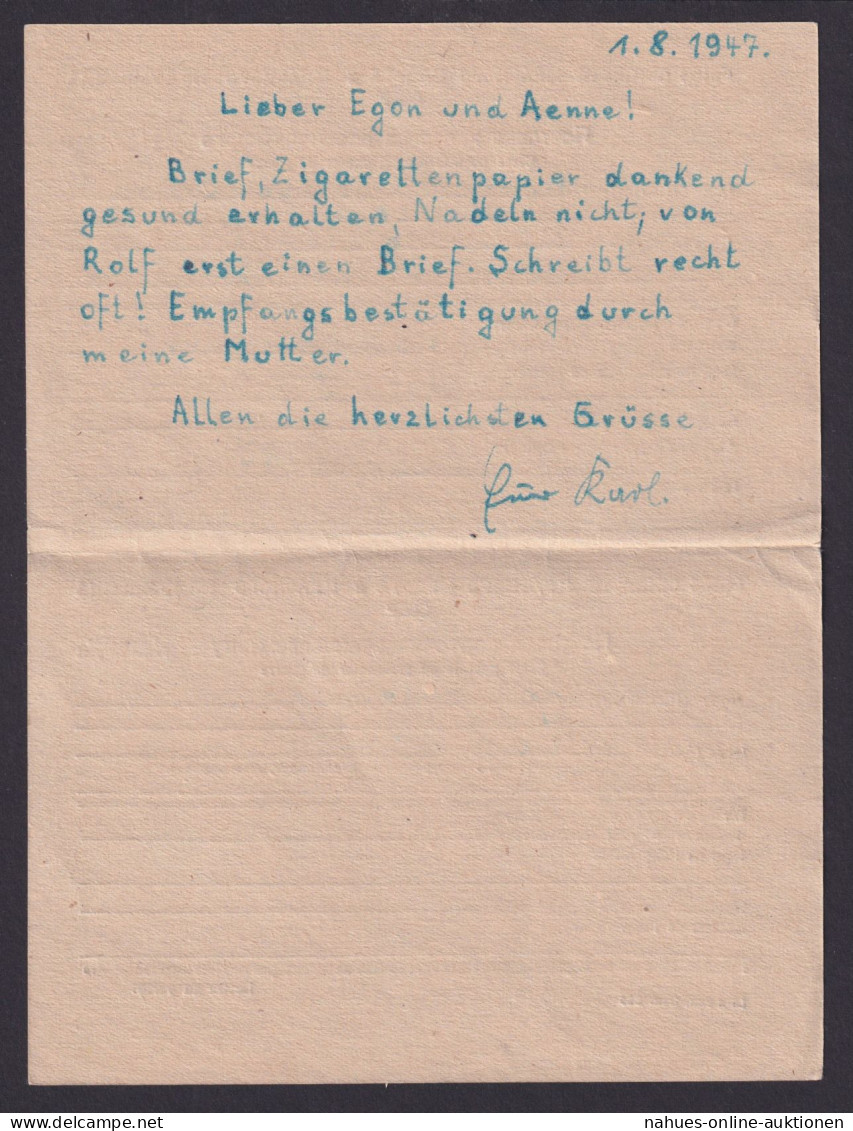 Kriegsgefangenenpost ab UDSSR Lager 7145/2 n. Nürnberg Bayern