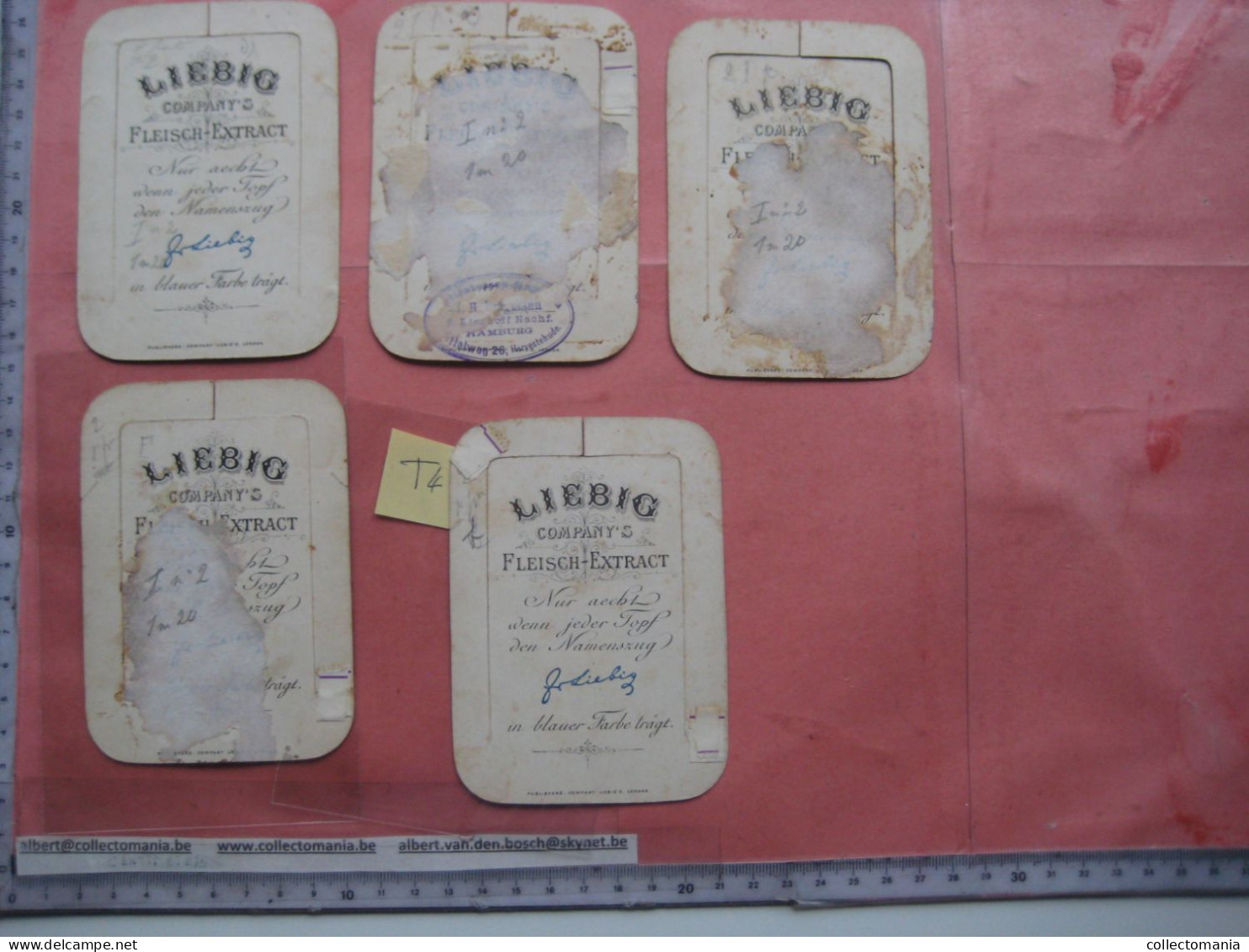 5 Cartes Chromos, 1886, Liebig Compagnie   Tischkarten, Cartes De Table Nr 4 : Leisure Pursuits II  - VG - Liebig