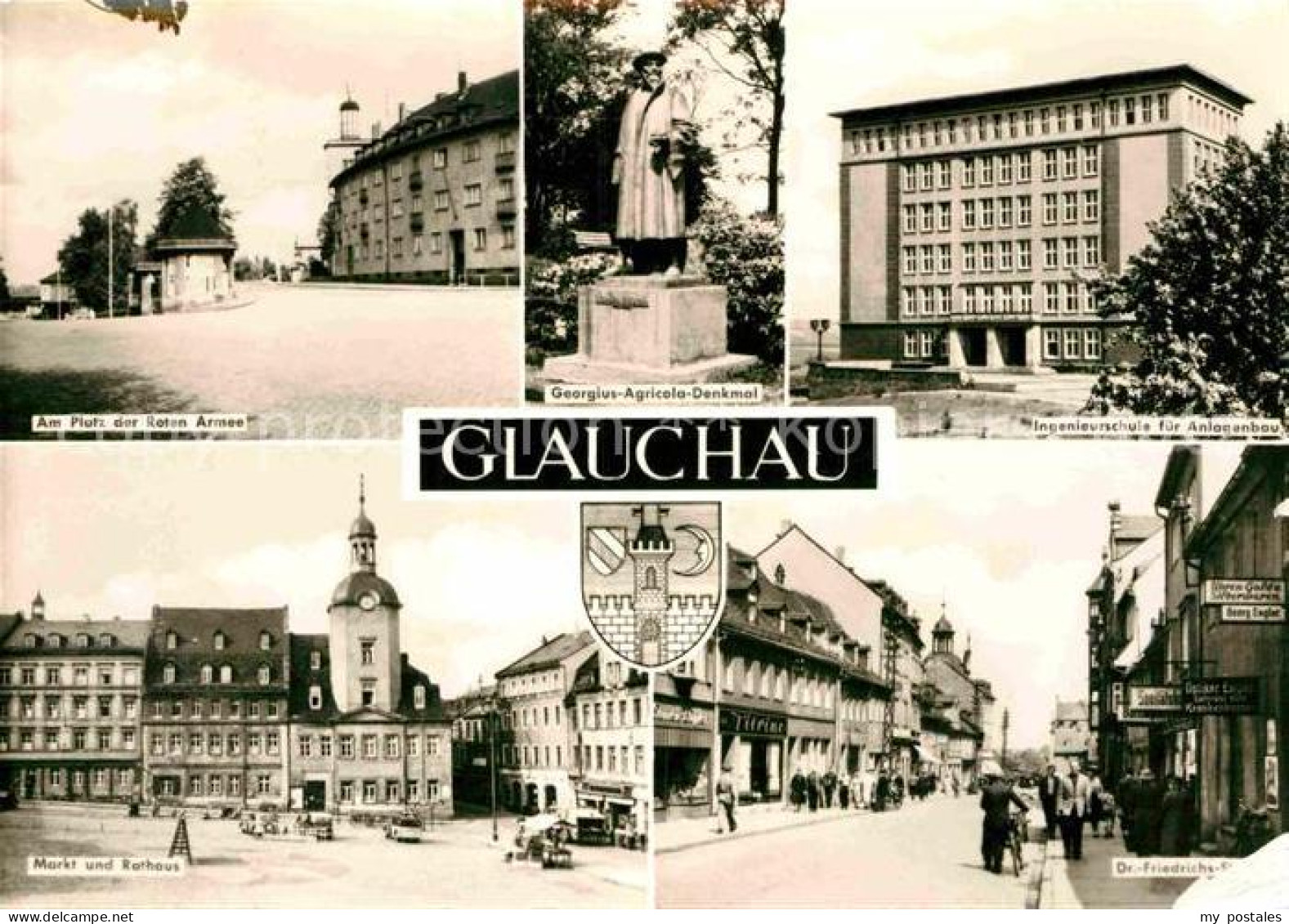 72728359 Glauchau Platz Der Roten Armee Georgius Agricola Denkmal Ingenieurschul - Glauchau