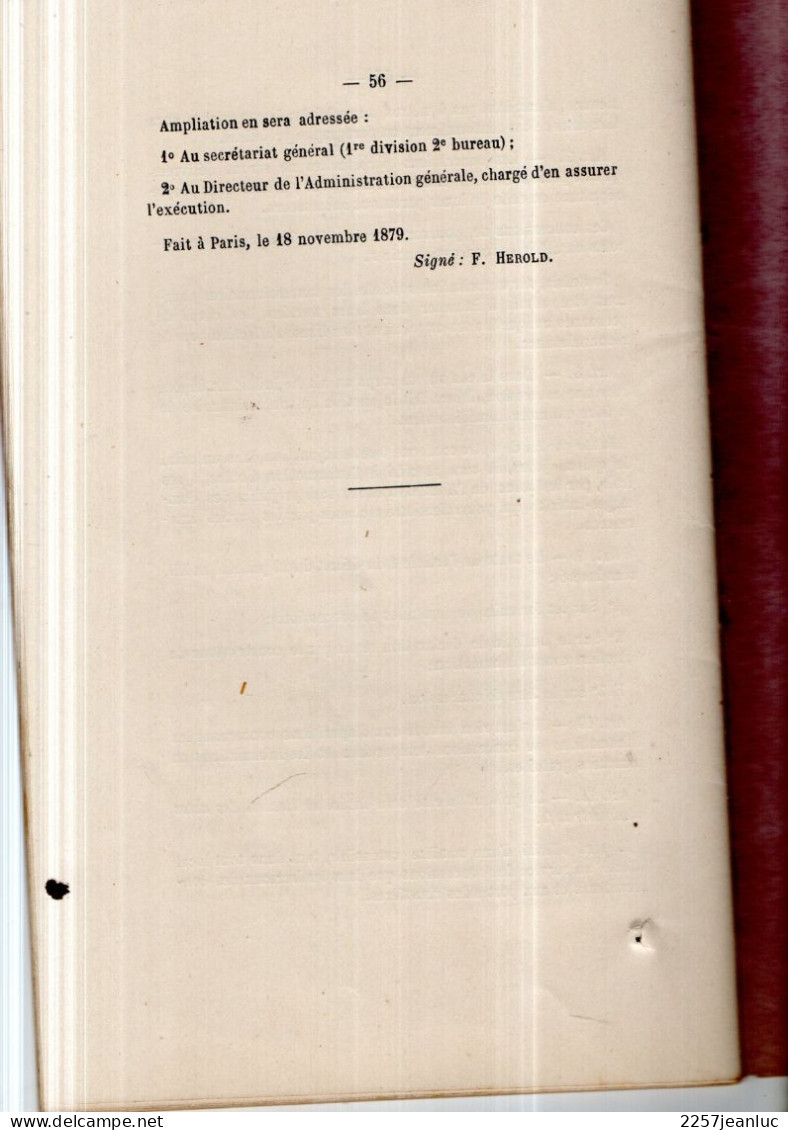 1881  Livret Arêtés Consernant Les Cimetières De La Ville De Paris Edit Charles De Mourgues Frères - 1801-1900