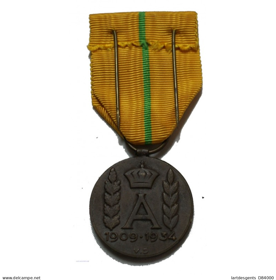 Médaille Belgique ALBERTUS REX Roi Albert 1er 1909-1934 - Professionali / Di Società