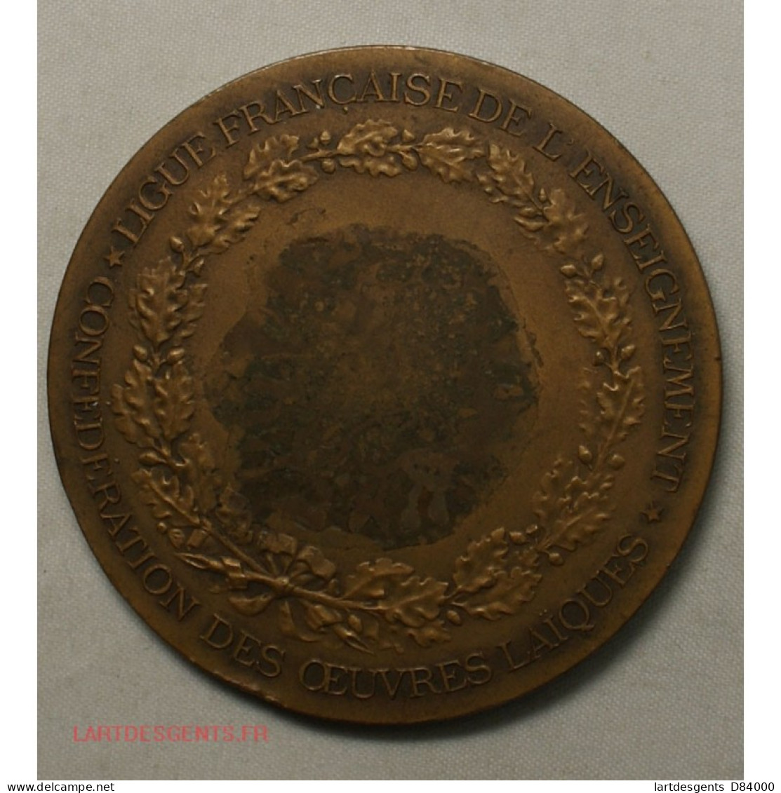 Médaille Pour La République Par L’École Bronze (79grs 57mm), Lartdesgents - Professionnels / De Société