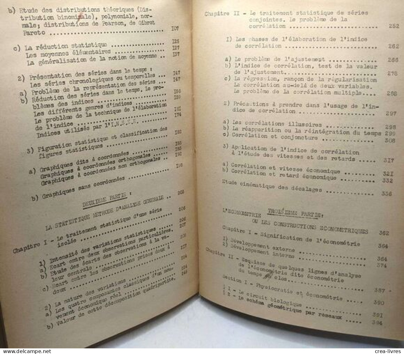 Cours De Statistique - Diploome D'études Supérieures économique Et Politique - Sciences économiques 1953-1954 - Droit